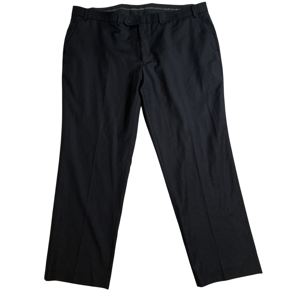 Lauren Ralph Lauren Black 100% Wool Dress Pants Flat Front 44x30